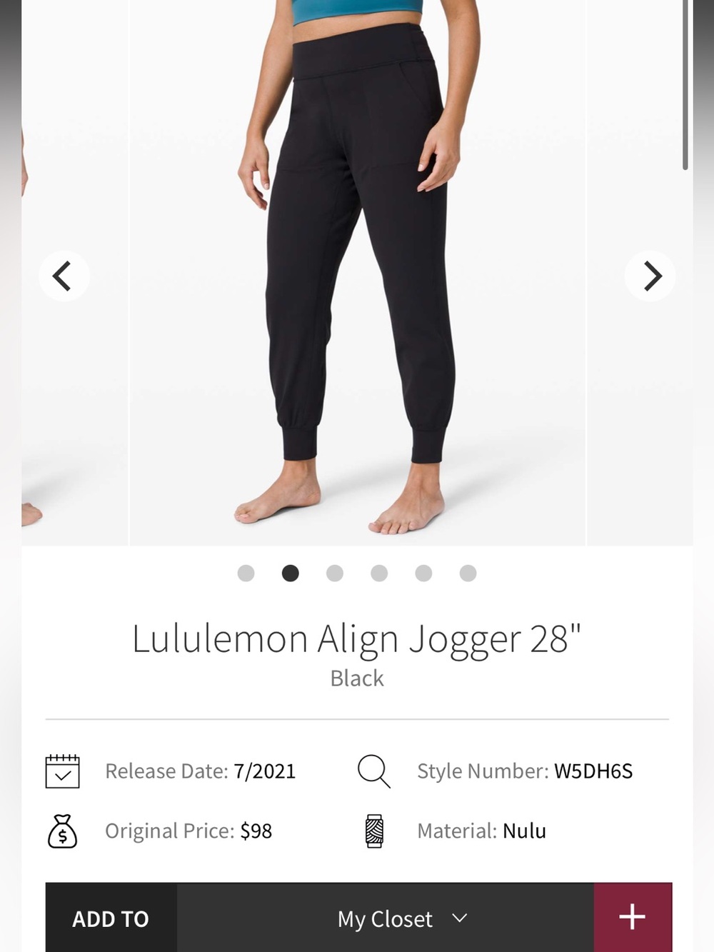 lululemon athletica Align Jogger 28" - Black